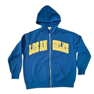 Los Angeles Blue Zip Up Hoodie Size Medium